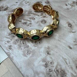 Elegant Gold and Green Bracelet